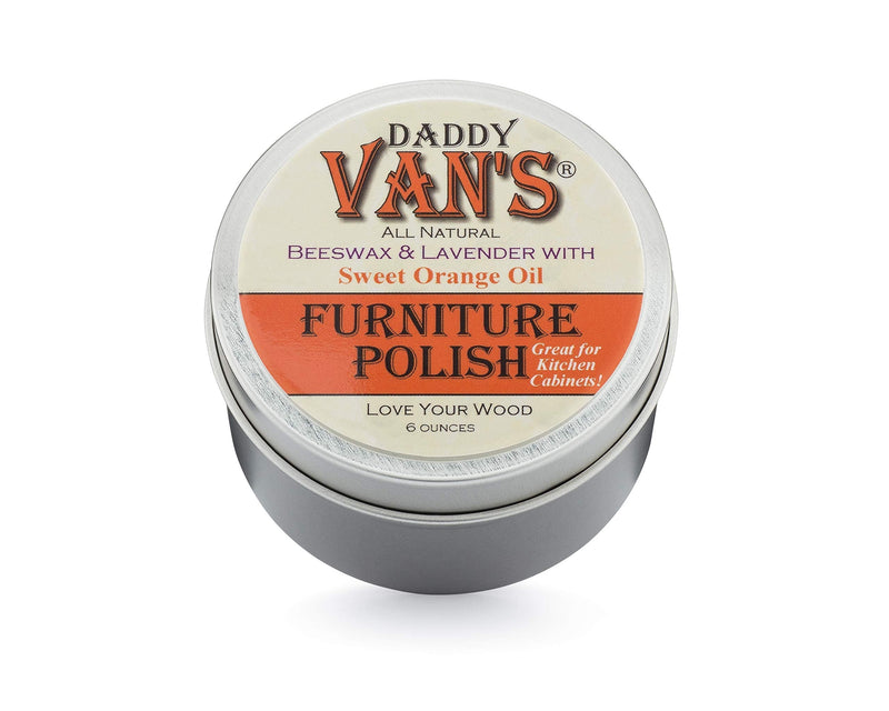 Daddy Van's All Natural Lavender & Sweet Orange Oil Beeswax Furniture Polish Chemical-Free Wood Wax Conditioner. No Petroleum Distillates - One Tin - NewNest Australia