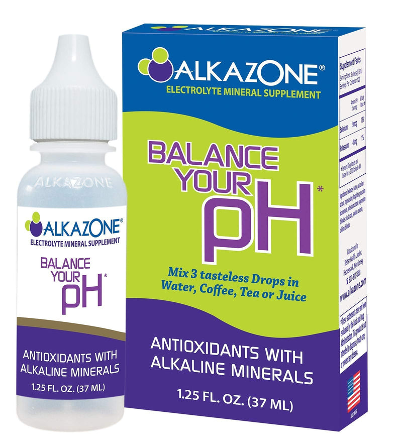 Alkazone Balance Your pH, Antioxidants Alkaline Mineral Drops, Single 1.25 Oz Pack, Portable, Yields 10 Gallons of alkaline, antioxidant Water, Unflavored, pH Balance, Hydration - NewNest Australia