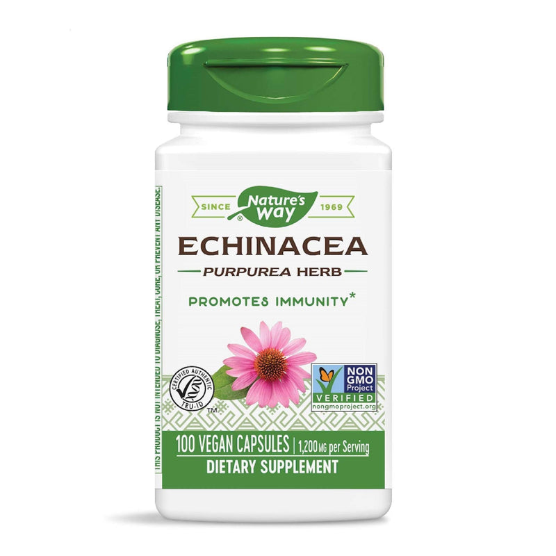 Nature's Way Echinacea Purpurea Herb, 1,200 mg per serving, 180 Capsules 100 Count (Pack of 1) - NewNest Australia