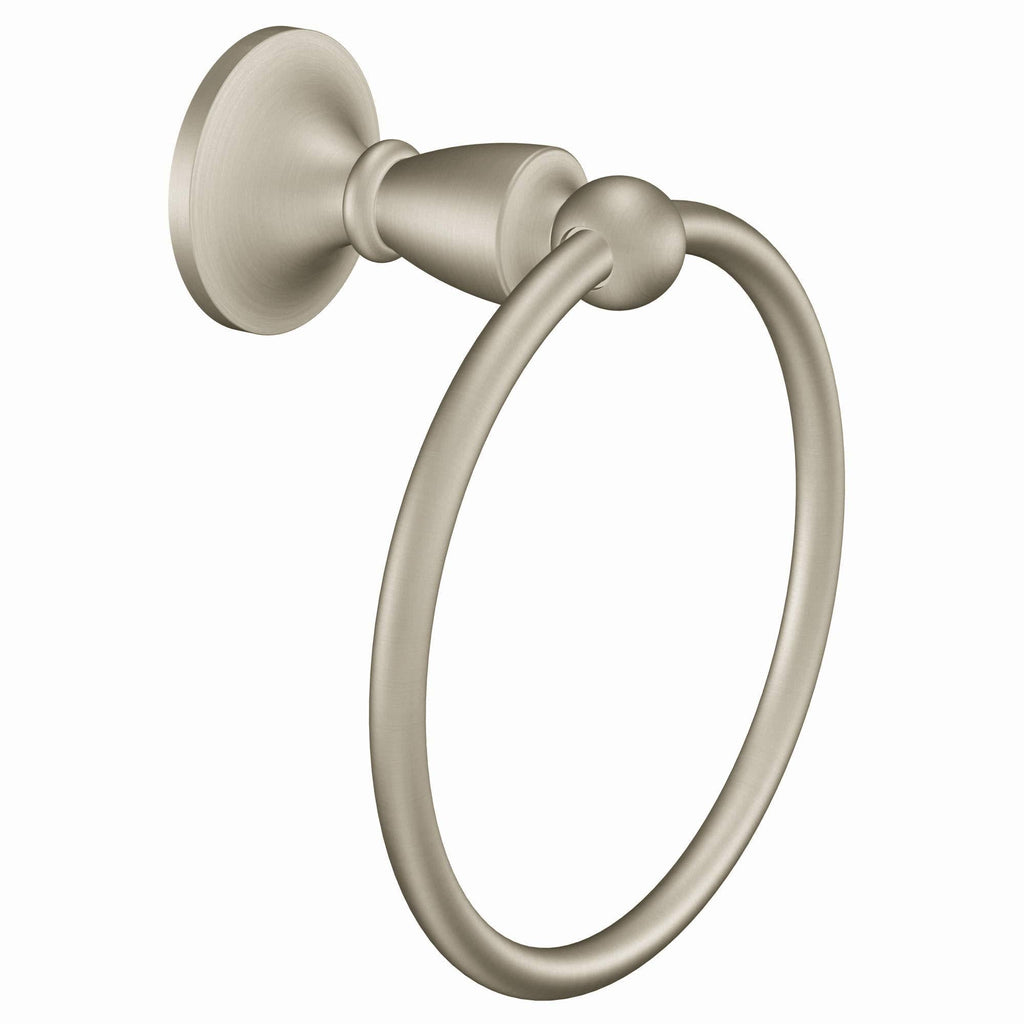 Moen DN8286BN Wembley Towel Ring, 6.81&quot, Brushed Nickel - NewNest Australia