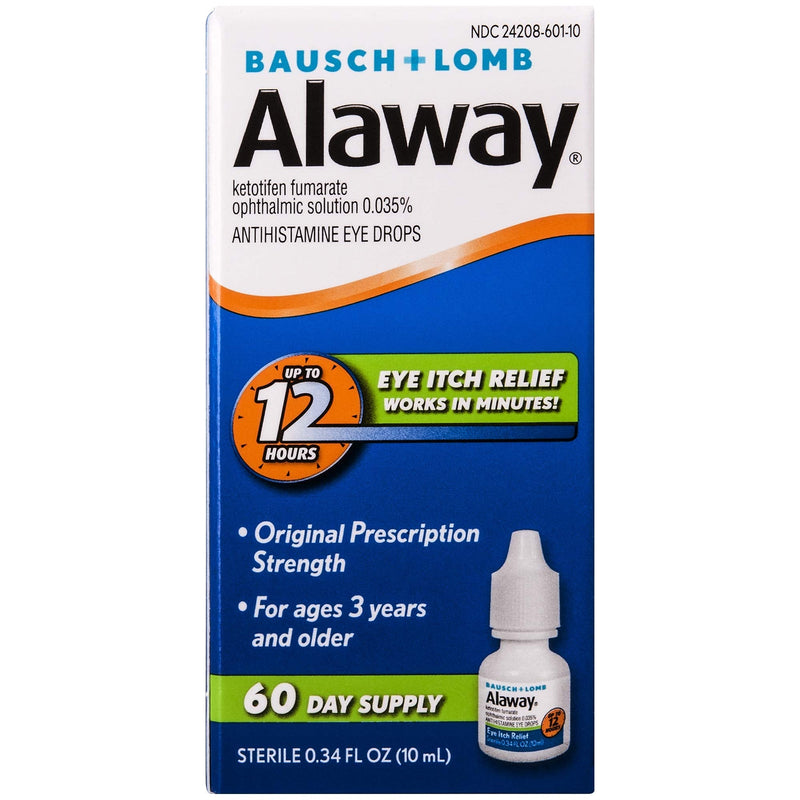 Bausch + Lomb Alaway Antihistamine Eye Drops, 0.34 Ounces/10 mL 0.34 Fl Oz (Pack of 1) - NewNest Australia