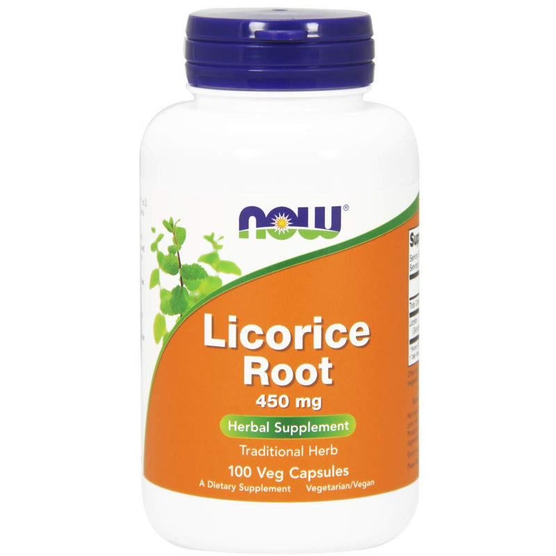 NOW Supplements, Licorice Root (Glycyrrhiza glabra) 450 mg, Herbal Supplement, 100 Veg Capsules - NewNest Australia