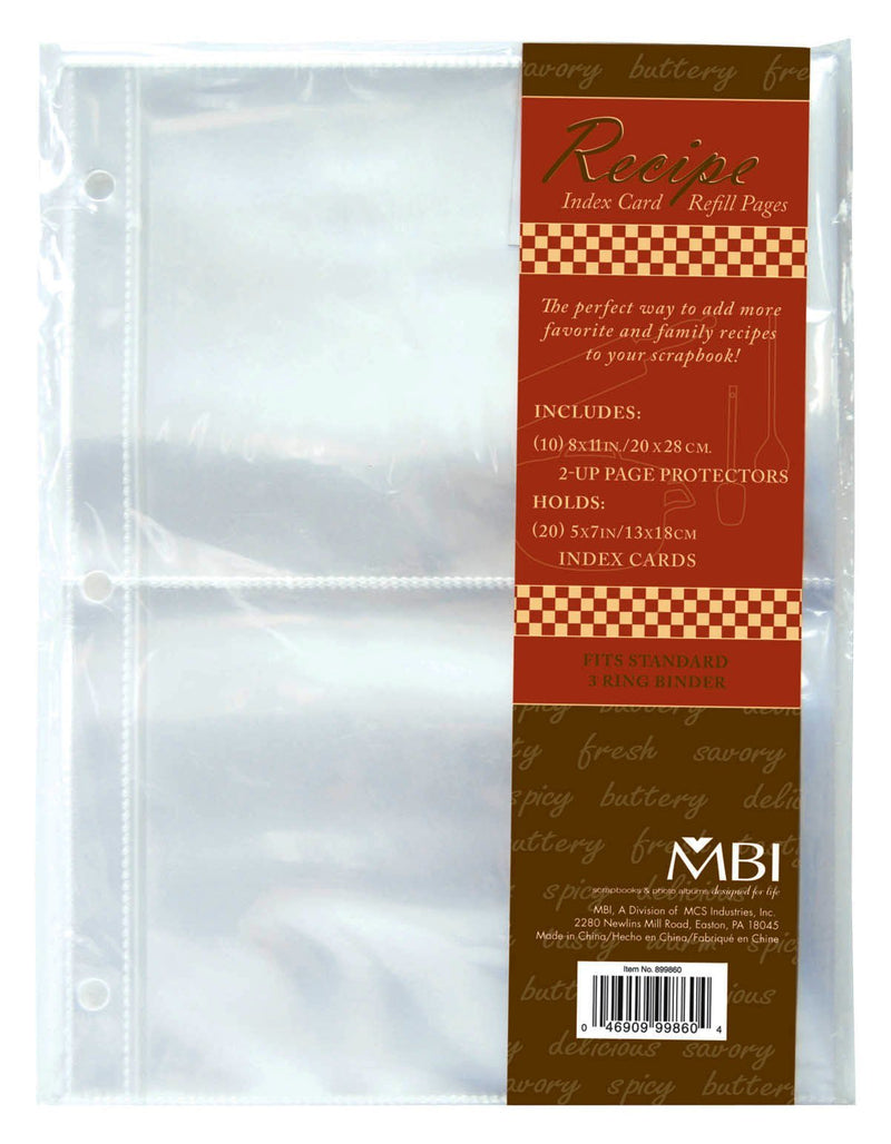 MBI 5x7 Inch Recipe 2-Up Refill Pages, 10pk, 20 Pockets (899860) - NewNest Australia