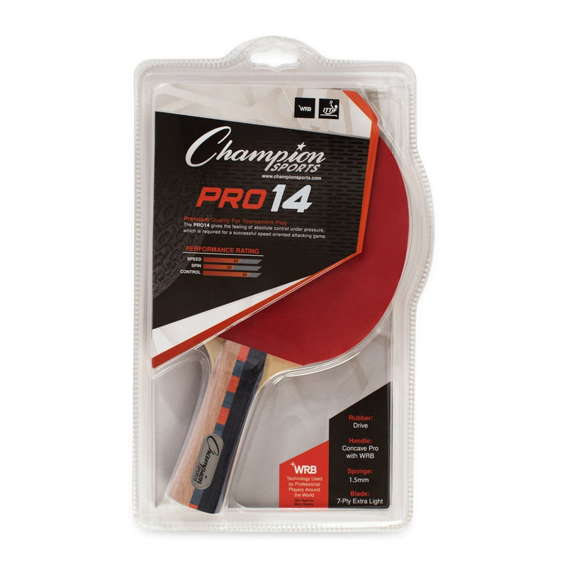Champion Sports Pro Series Rubber Face Table Tennis Paddle - Multiple Speed Ratings Spin Speed Control Rating (6-5-7) - NewNest Australia