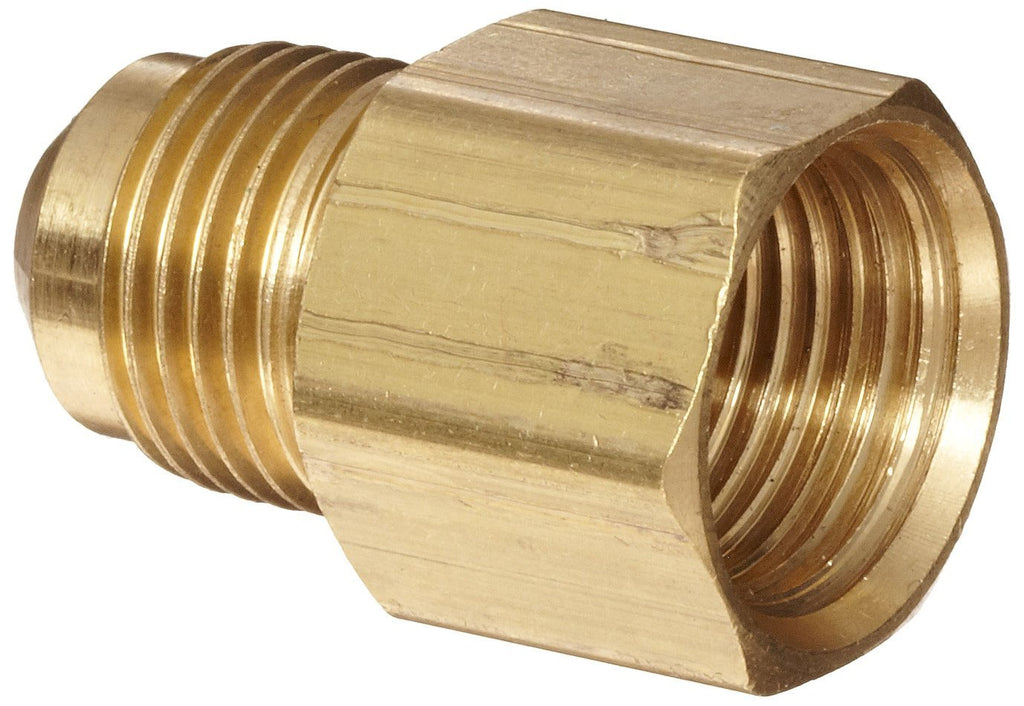 Anderson Metals - 54046-0604 Brass Tube Fitting, Coupling, 3/8" Flare x 1/4" Female Pipe 3/8" Flare x 1/4" NPT Female - NewNest Australia