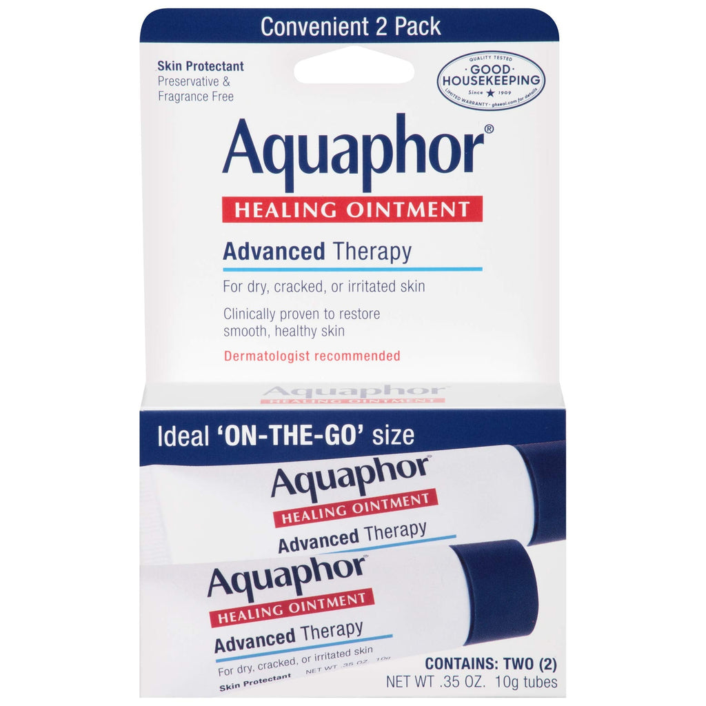 Aquaphor Healing Ointment Advanced Therapy Skin Protectant, Dry Skin Body Moisturizer, 0.35 Oz Tube, Pack of 2 - NewNest Australia