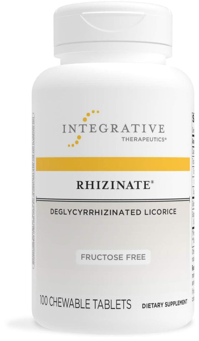 Integrative Therapeutics Rhizinate Fructose Free - Deglycyrrhizinated Licorice (DGL) - for Stomach, Intestinal and Digestive Support - Gluten Free - Dairy Free - Vegan - 100 Chewable Tablets Standard Packaging - NewNest Australia