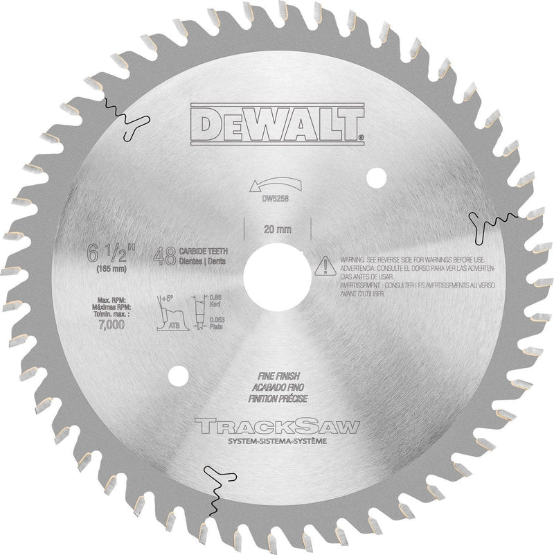 DEWALT Tracksaw Blade, Ultra Fine Finishing, 48-Tooth, 6-1/2-Inch (DW5258) - NewNest Australia