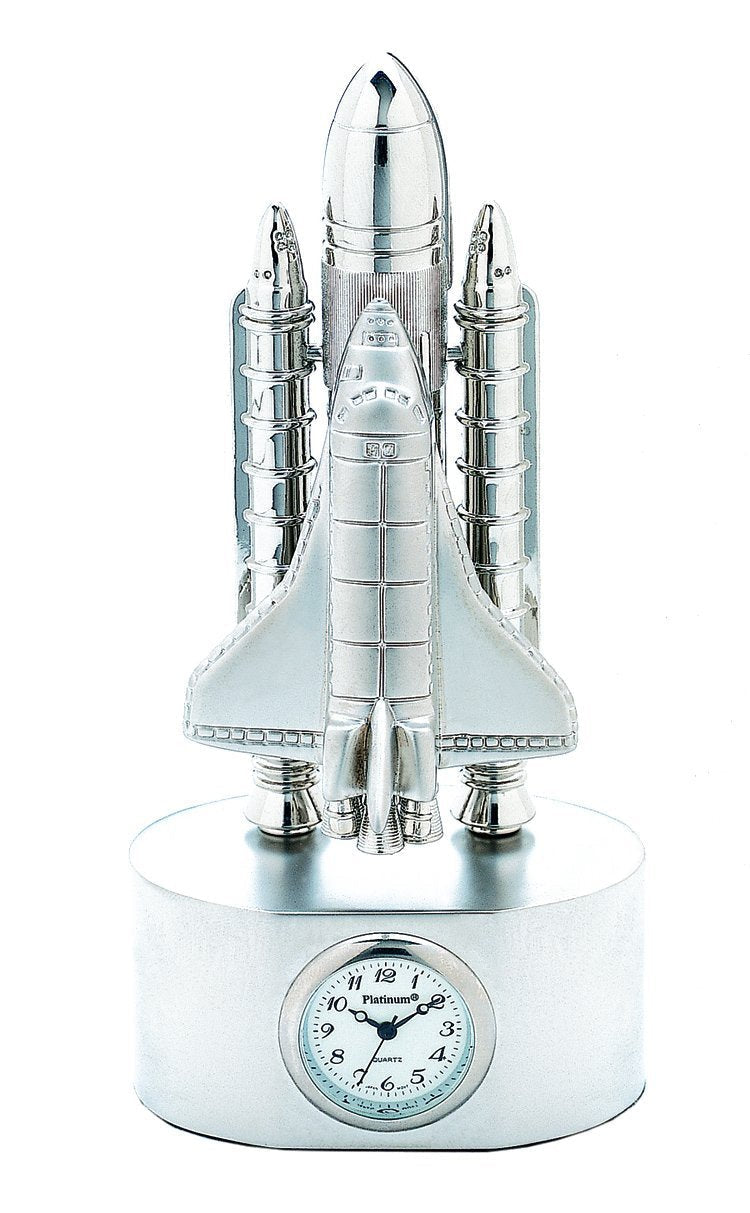 NewNest Australia - Sanis Enterprises Space Shuttle Clock, 2.25 by 4.5-Inch, Silver 