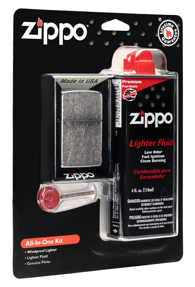 Zippo All-in-One Kit Windproof Lighter Street Chrome - NewNest Australia