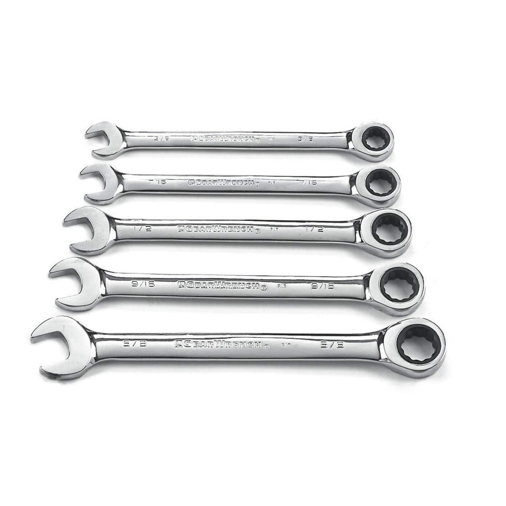 GEARWRENCH 5 Pc. 12 Pt. Ratcheting Combination Wrench Set, SAE - 93005 - NewNest Australia