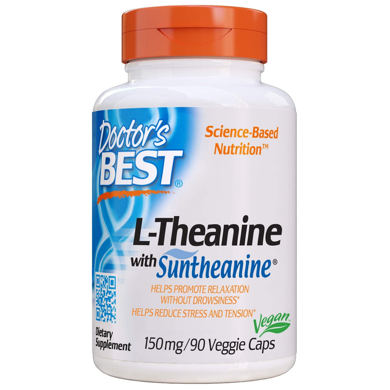 Doctor's Best L-Theanine Contains Suntheanine, Helps Reduce Stress & Sleep, Non-GMO, Gluten Free, Vegan, 150 mg 90 Veggie Caps (DRB-00197) - NewNest Australia