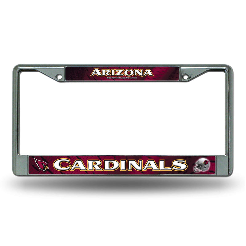 Rico Industries NFL Fan Shop Standard Chrome License Plate Frame Arizona_Cardinals 6 x 12.25-inches Team Color - NewNest Australia