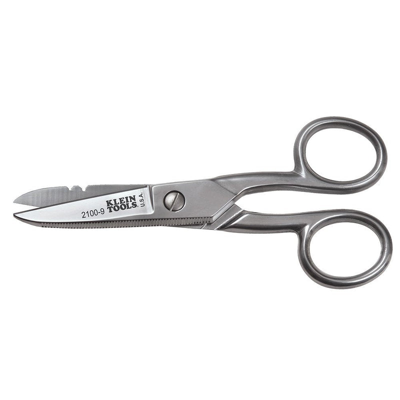 Klein Tools 2100-9 Stainless Steel Electrician's Scissors with Stripping Notches, 5-1/4-Inch - NewNest Australia