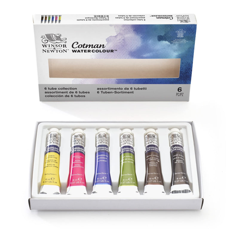 Winsor & Newton Cotman Water Colour Paint, Set of 6, 8ml Tubes 0.27 Fl Oz (Pack of 8) - NewNest Australia