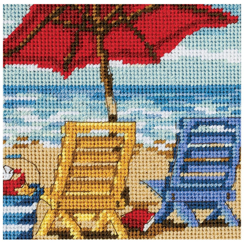 Dimensions 07223 Needlepoint Kit, Beach Side View Needlepoint Set, 5" W x 5" H - NewNest Australia