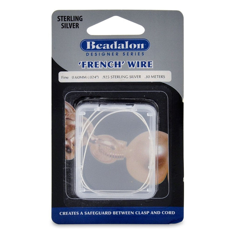 Beadalon French Wire 0.6mm .925 Sterling Silver, 12-Inch - NewNest Australia