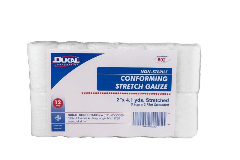 Dukal Conforming Stretch Gauze - Non-sterile, 2" x 4.1yds - Model 602 - Bag of 12 - NewNest Australia