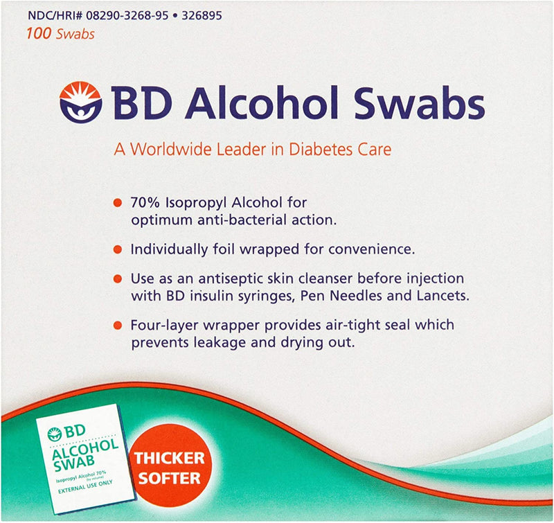 BD Alcohol Prep Swabs - 100 Swabs - NewNest Australia