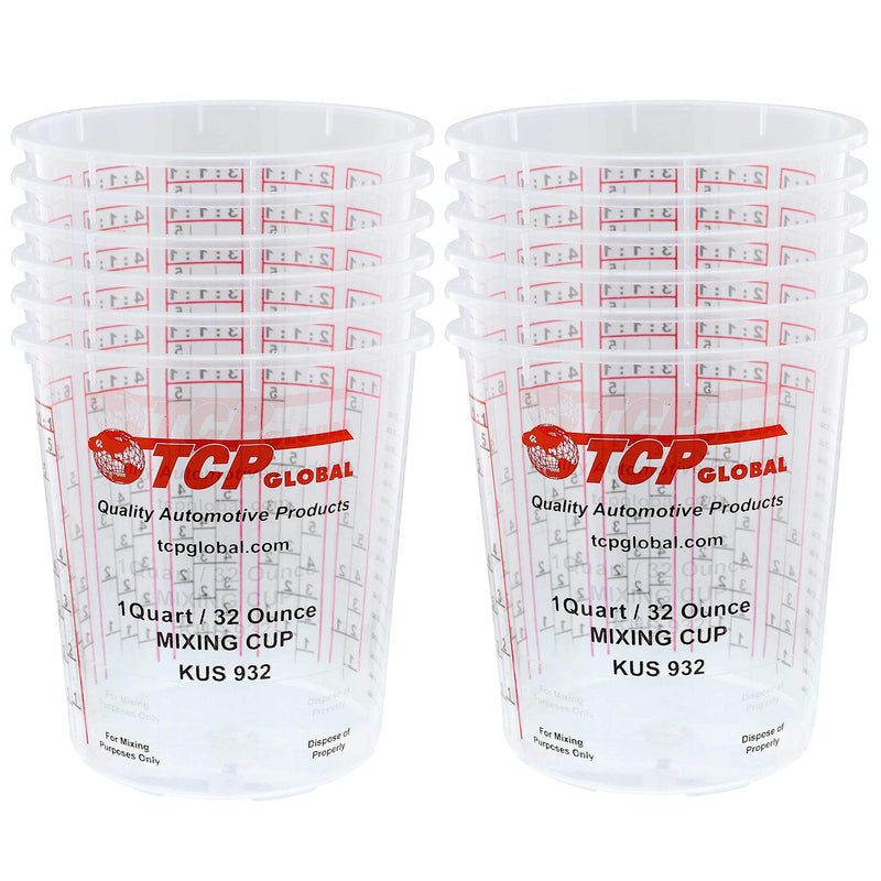 Custom Shop Pack of 12 Each 32 Ounce Paint Mix Cups with calibrated Mixing ratios on Side Epoxy Resinof Cup Cups - Pack of 12 - NewNest Australia