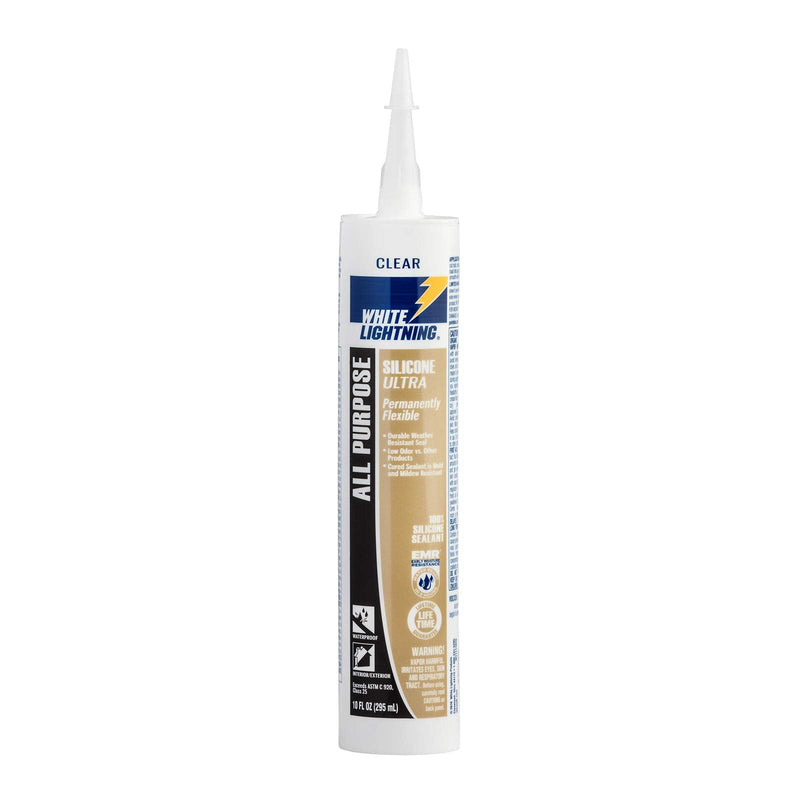 White Lightning W11111010 All Purpose Ultra 100% Silicone Sealant, 10 fl. oz, Clear - NewNest Australia