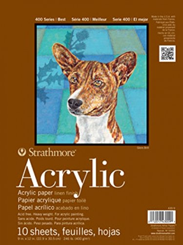 Strathmore 400 Series Acrylic Pad, Linen Finish, 12"x12" Glue Bound, 10 Sheets - NewNest Australia