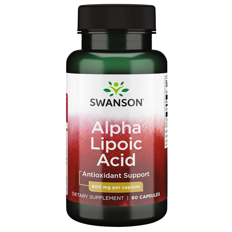 Swanson Alpha Lipoic Acid - Natural Supplement Supporting Healthy Blood Pressure Levels Already Within a Normal Range - Promotes Carbohydrate Metabolism - (60 Capsules, 600mg Each) 1 - NewNest Australia