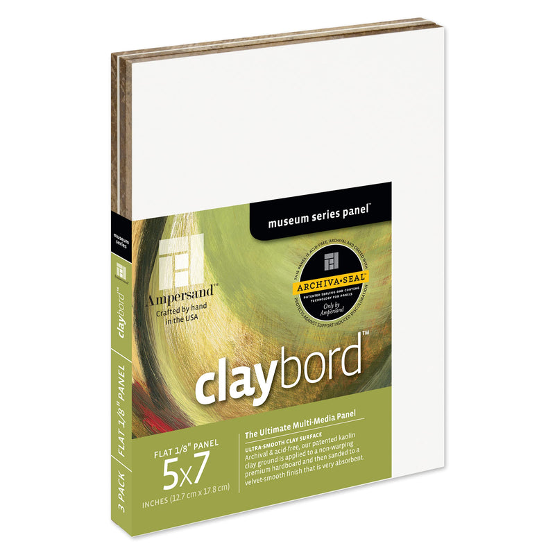 Ampersand Art Supply Wood Painting Panel: Museum Series Claybord, 1/8 Inch Depth 3 Piece - NewNest Australia