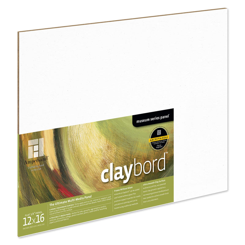 Ampersand Art Supply Wood Painting Panel: Museum Series Claybord, 12" x 16", 1/8 Inch Depth - NewNest Australia