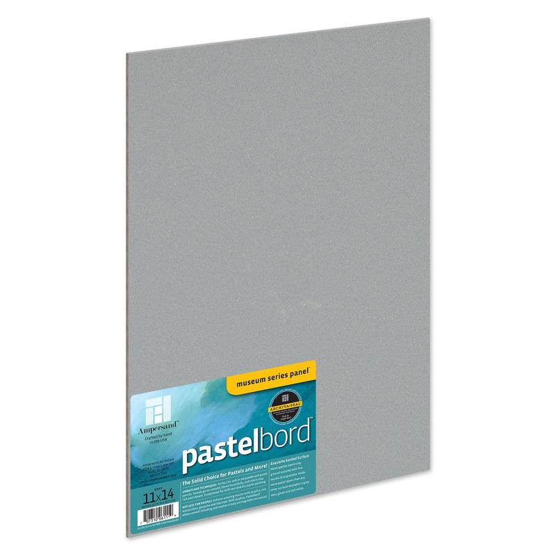 Ampersand Art Supply Pastel Painting Panel: Museum Series Pastelbord, 11" x 14", Gray-1/8 Inch Depth - NewNest Australia