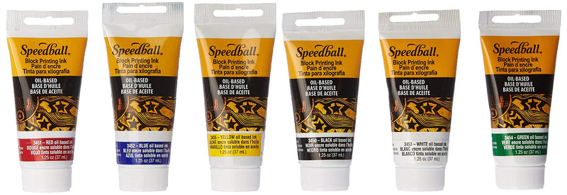 Speedball 3476 Oil-Based Block Printing Ink Starter Set for Professional, Permanent Prints AP Certified – 1.25 FL OZ Tubes - NewNest Australia