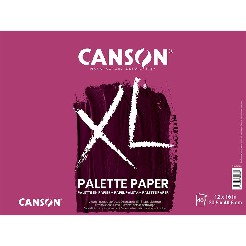 Canson Foundation Disposable Palette Pad, Coated Paper, Fold Over, 12 x 16 Inch, 40 Sheets, 12"X16" 12" x 16" (Standard) - NewNest Australia