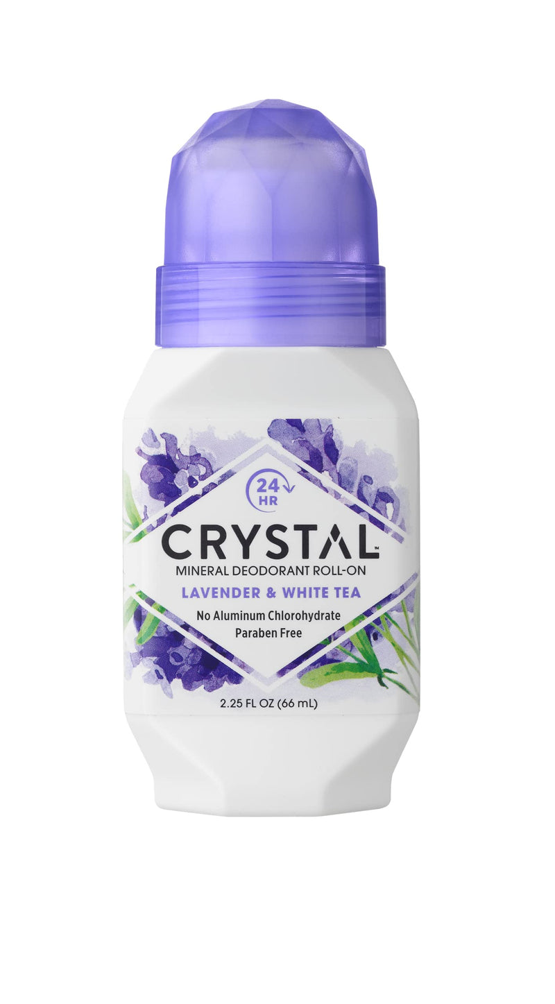 Crystal Mineral Deodorant Roll-On, Lavender & White Tea, Purple, 2.25 Fl Oz 2.25 Fl Oz (Pack of 1) - NewNest Australia