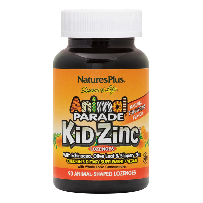 NaturesPlus Animal Parade Source of Life KidZinc Lozenges - Tangerine Flavor - 90 Animal Shaped Tablets - Chelated Zinc Immune Support Supplement - Vegetarian, Gluten-Free - 90 Servings 90 Count (Pack of 1) - NewNest Australia