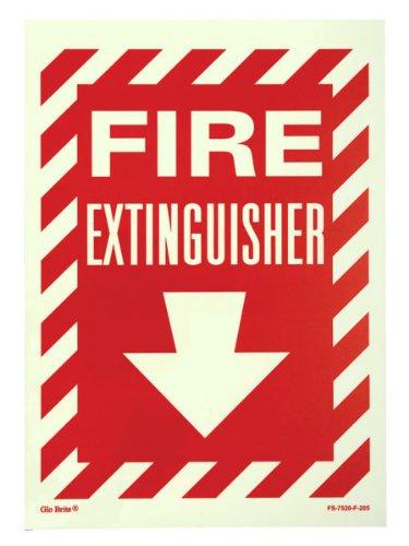 Jessup Glo Brite FS-7520-F-204 Fire Extinguisher Sign with Arrow (5-Inch x 7-Inch) - NewNest Australia