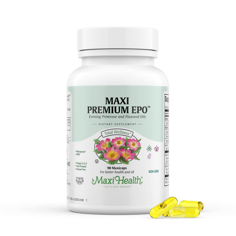 Maxi-Health Evening Primrose and Flax Seeds Oil Softgels - Vegan Omega 3 6 9 Supplements for Healthy Skin, Hair, and Joints - Kosher Certified, Organic Evening Primrose Oil Softgels, 90 Count 90 Count (Pack of 1) - NewNest Australia