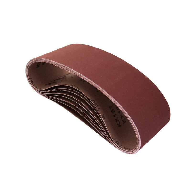 POWERTEC 110450 3 x 21" Sanding Belts | 120 Grit Aluminum Oxide Sanding Belt | Premium Sandpaper For Portable Belt Sander – 10 Pack - NewNest Australia