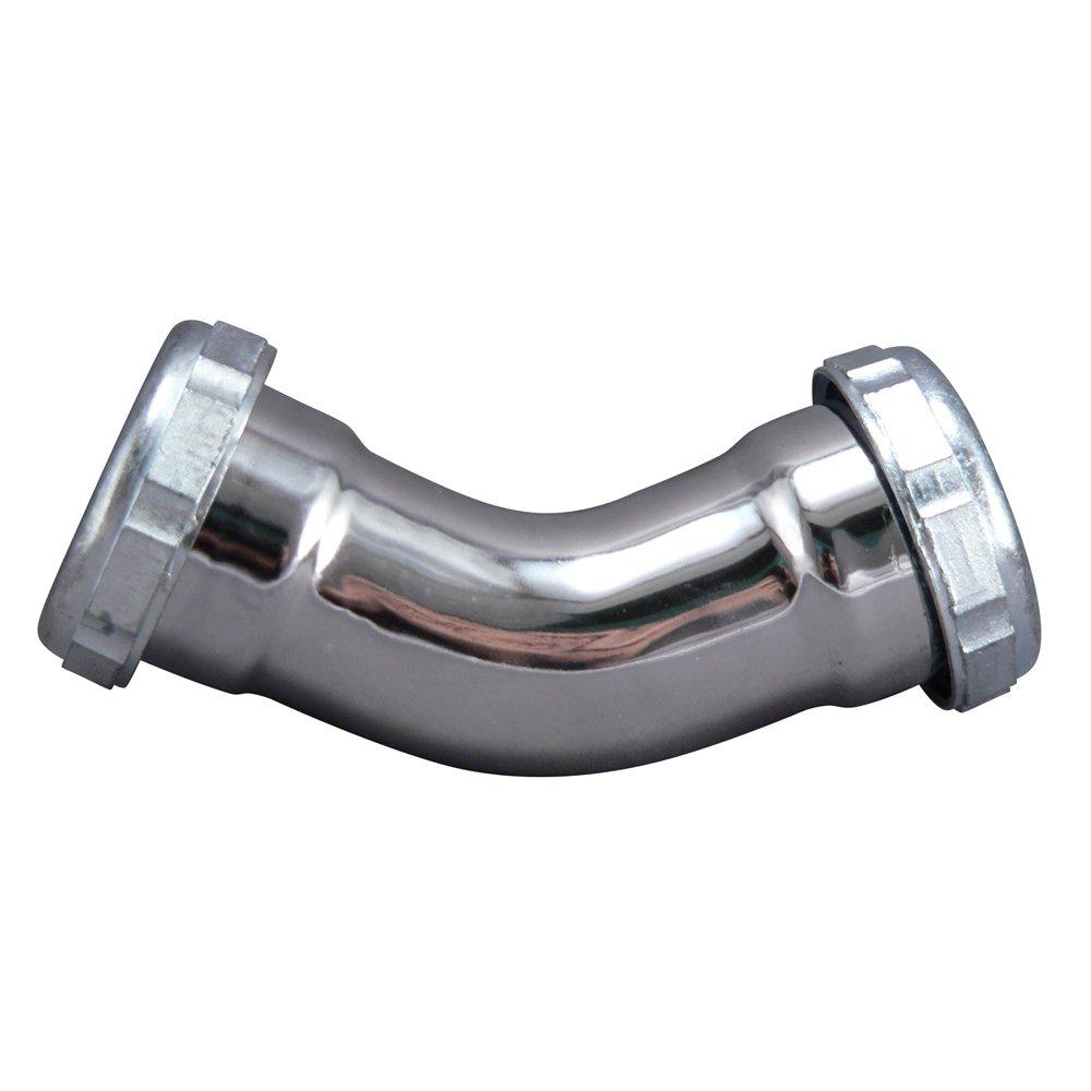 Plumb Pak PP137 Drain Pipe Elbow with Nuts and Washers, 45 Deg, 1-1/4 quot, Brass - NewNest Australia