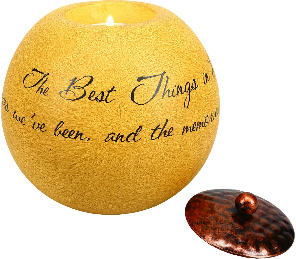 NewNest Australia - Comfort Candles The Best Things in Life by Pavilion Includes Tea Light Candle, 4-1/2-Inch Round, Sentimental Saying 