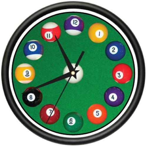 NewNest Australia - Pool Balls Wall Clock Hall Billiards Game Room cue 