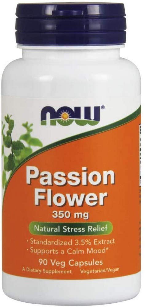 NOW Supplements, Passion Flower (Passiflora incarnata) 350 mg, Natural Stress Relief*, 90 Veg Capsules - NewNest Australia