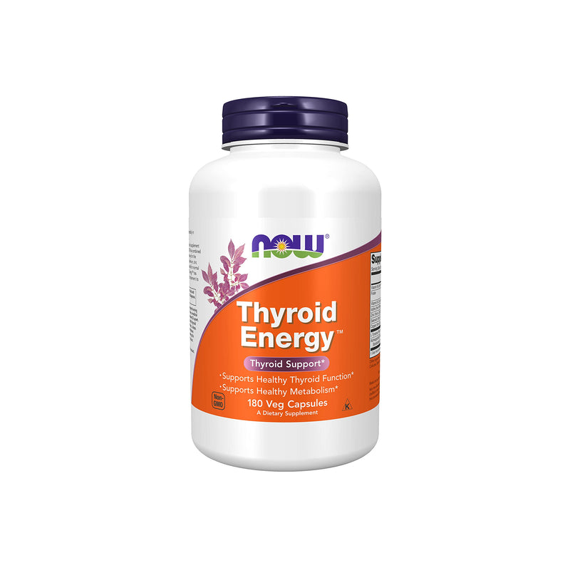 NOW Supplements, Thyroid Energy, Iodine and Tyrosine plus Selenium, Zinc and Copper, 180 Veg Capsules - NewNest Australia