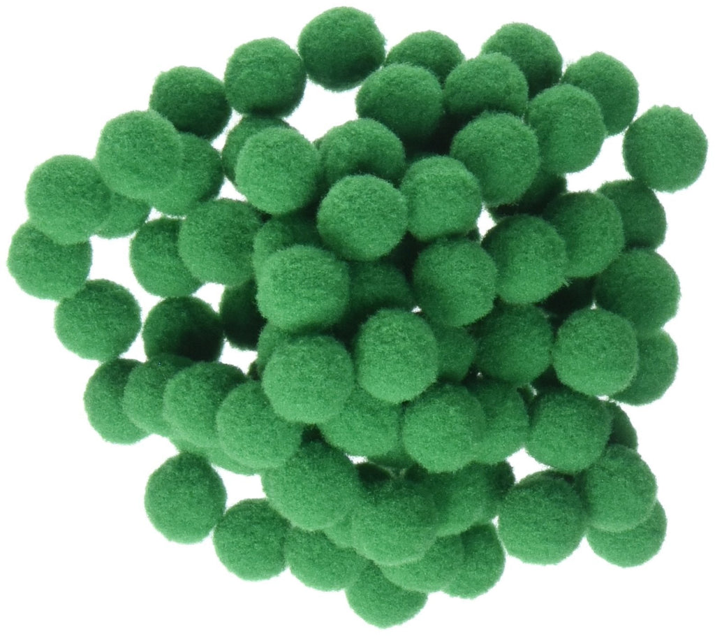 Darice 10174-60 Pom Poms .5" 100/Pkg-Kelly Green - NewNest Australia