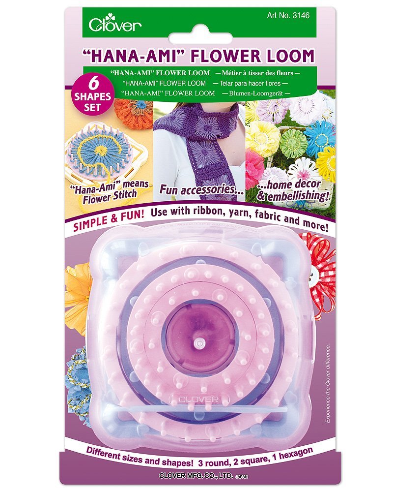 Clover "Hana-Ami" Flower Loom 6 Shape Set, Pink/Blue (3146) - NewNest Australia