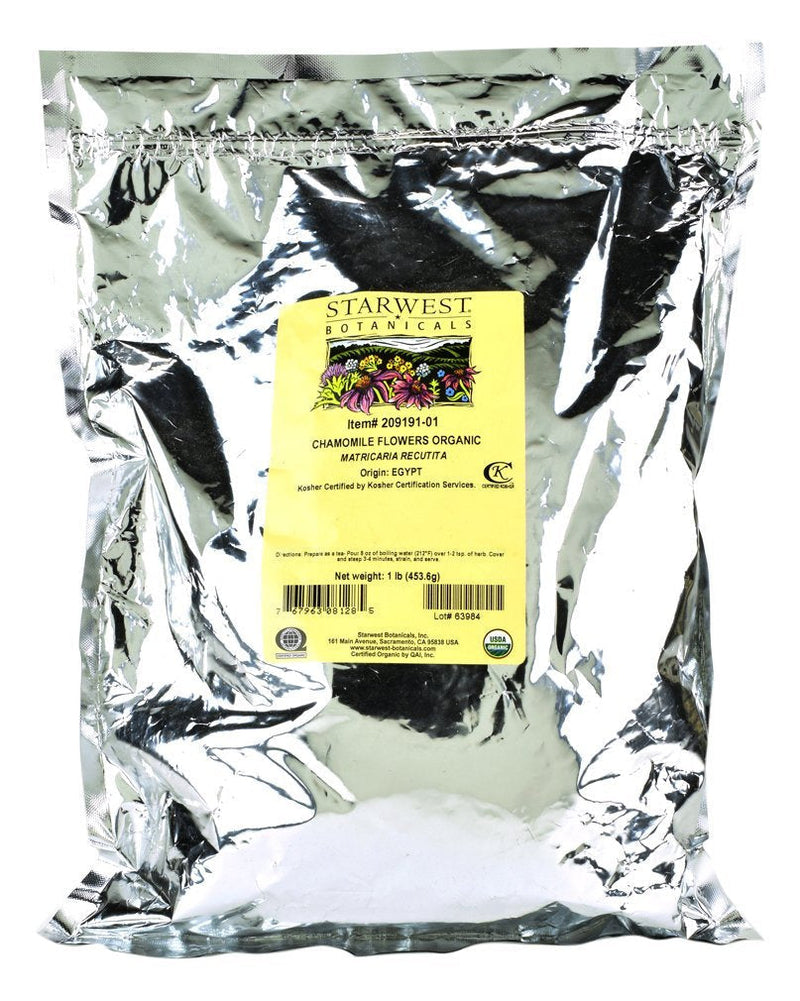Starwest Botanicals Organic Chamomile Flower Whole (Egypt), 1 Pound - NewNest Australia
