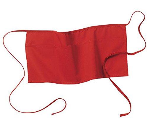 Waist Apron 10" x 20" with 3 Pockets and Cotton Ties, Red - NewNest Australia