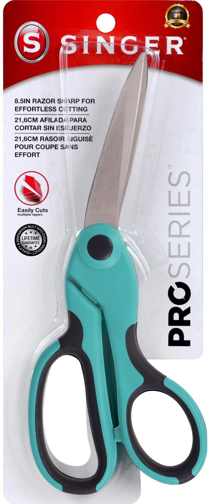 SINGER 00561 8-1/2-Inch ProSeries Heavy Duty Bent Sewing Scissors,Teal - NewNest Australia