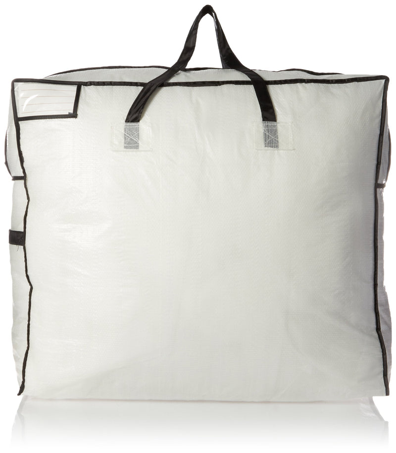 NewNest Australia - Household Essentials 2622 MightyStor Large Storage Bag with Handles | Clothing and Linen Storage Bag | White Tarp with Black Trim 