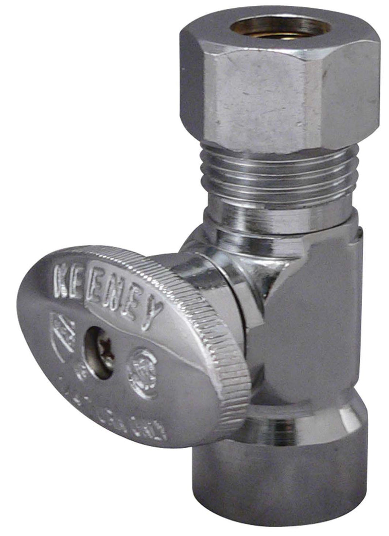 Keeney 2058PCLF 1/2-Inch FIP by 3/8-Inch O.D. Lead Free Quarter Turn Straight Valve, Chrome - NewNest Australia