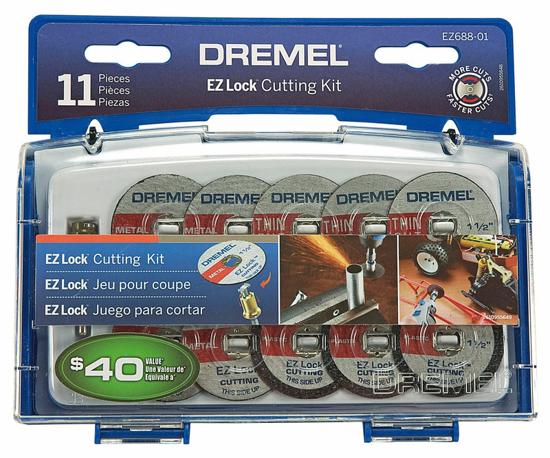 Dremel EZ688-01 EZ Lock Rotary Tool Cutting Discs Accessory Kit- Cut-Off Wheels – Plastic, Metal, and Thin Cuts, 11 piece,As the picture shown,Medium Cutting kit - NewNest Australia